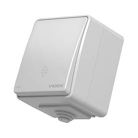 IP65 Вимикач зовнішній одноклавішний прохідний сірий VIDEX BINERA VF-BNW11P-G
