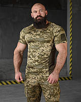 Тактична футболка зсу піксель, армійська футболка coolmax вологовідвідна, військова футболка піксель re301