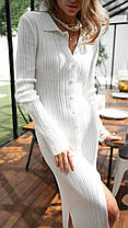 Жіноча бавовняна сукня максі прямого крою із гудзиками по всій довжині Smof9472, фото 5
