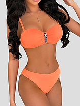 Купальник раздельный с 2 плавками Z.Five 86346 Диана лосось (В НАЛИЧИИ ТОЛЬКО 42 44 46 48 50 УКР р-ры), фото 3