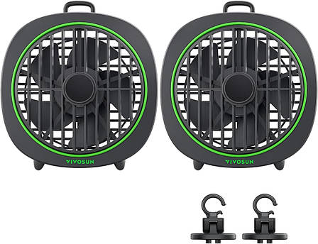 VIVOSUN Aerowave D4 Clip Fan 4" 2 pack – вентилятор для гроубоксу та теплиці, фото 1