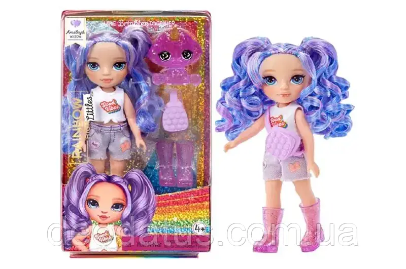 Ігровий набір з лялькою RAINBOW HIGH серії 531234 Littles Аметиста 15 см, фото 1