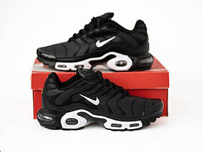 Чоловічі шкіряні кросівки Nike Air Max Plus TN Black White чорні з білим