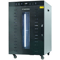 Комерційний дегідратор Tekhniko DH-16H-BK (16 лотків) – професійна сушарка для фруктів, овочів та м’яса