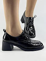 K.lasiya Жіночі туфлі на шнурках. Натуральна лакова шкіра. Розмір 36 38 39 40