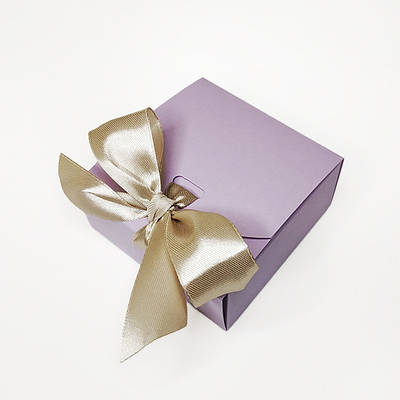 Коробка подарункова 80х80х35 мм, колір ніжно-лавандовий