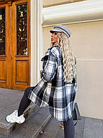 Сорочка жіноча трендова у клітинку з байки у кольорах (Батал), фото 2