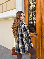 Сорочка жіноча трендова у клітинку з байки у кольорах (Батал), фото 5