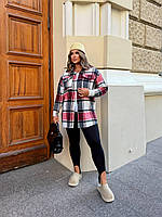 Сорочка жіноча трендова у клітинку з байки у кольорах (Батал), фото 7
