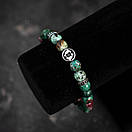 Чоловічий раслет зі знаком Зодіаку Риби з натурального каміння, фото 4