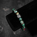 Чоловічий раслет зі знаком Зодіаку Риби з натурального каміння, фото 5