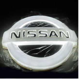 Nissan Ніссан ЛЕД LED Емблема на капот/кришку багажника Nissan НІССАН 106*90 мм Білий колір підсвітки