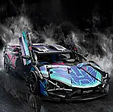 Конструктор Cyberpunk Lambo Purple 1288pcs спортивна модель з підсвіткою, фото 4