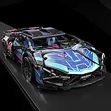 Конструктор Cyberpunk Lambo Purple 1288pcs спортивна модель з підсвіткою, фото 5