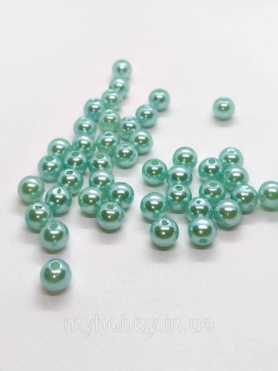 Намистини акрилові 8мм (+-50шт) Бірюзовий, фото 1