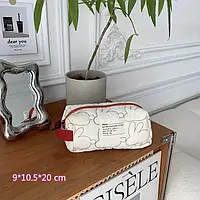 Милый косметический дорожный кошелек с кроликом - розовый и белый органайзер для макияжа с застежкой-молнией,