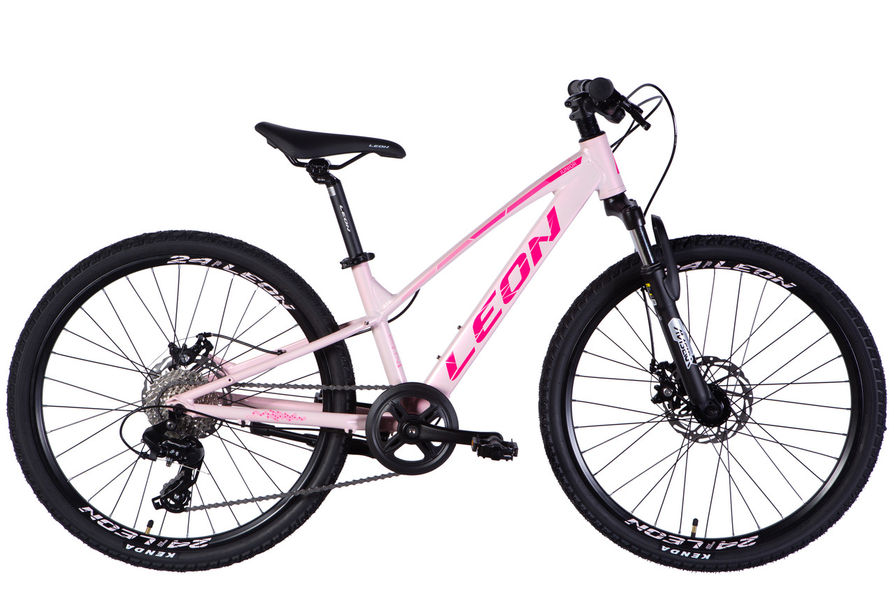 Велосипед 24" Leon JUNIOR DD CS 2025 рама - 12" рожевий з малиновим