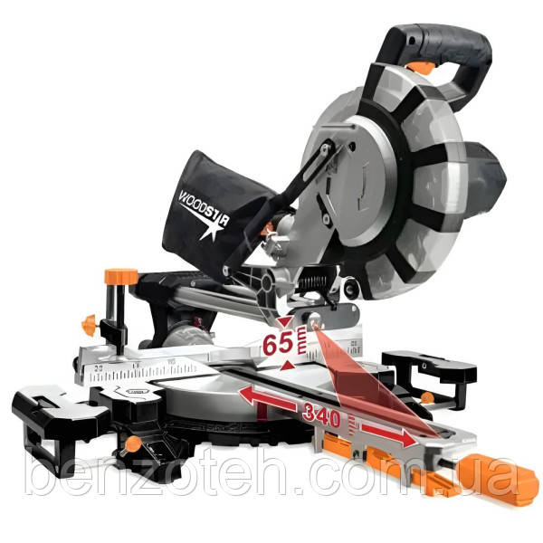 Пила торцювальна Woodstar SL99 LXU з протяжкою довжиною до 340 мм та глибиною різу 65 мм, фото 1