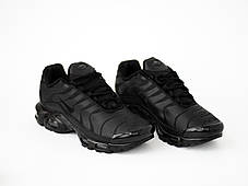 Кросівки шкіряні Nike Air Max Plus TN унісекс Full Black чорні, фото 3