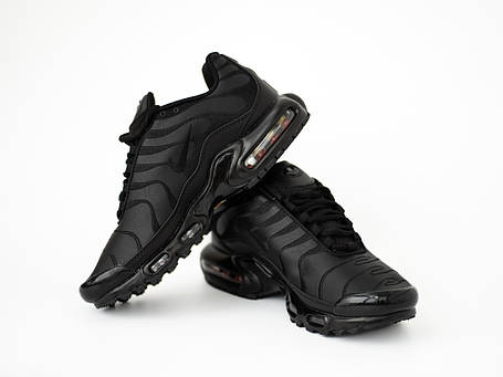 Кросівки шкіряні Nike Air Max Plus TN унісекс Full Black чорні, фото 1