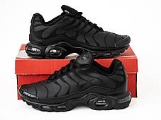 Кросівки шкіряні Nike Air Max Plus TN унісекс Full Black чорні, фото 2