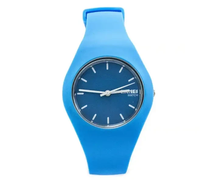 Годинник Skmei 9068DKBU Blue | Жіночий кварцовий годинник з силіконовим ремінцем, синій стильний аксесуар, фото 1