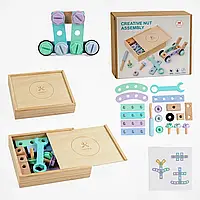 Деревянный конструктор C68292 24 детали с инструментами и инструкцией в деревянной коробке. ALL