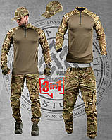 Летний армейский комплект 3 в 1 зсу мультикам, штурмовой костюм тройка убакс-штаны-кепка re301