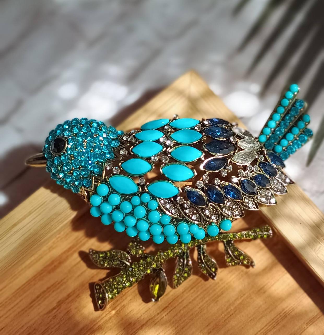 Брошка Лазурний птах BRS111, фото 1