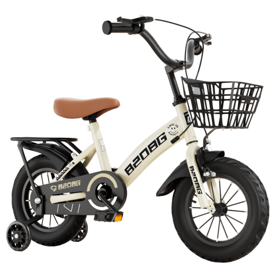 Дитячий велосипед 14 дюймів 818-A з корзинкою, багажником та знімними колесами, фото 1