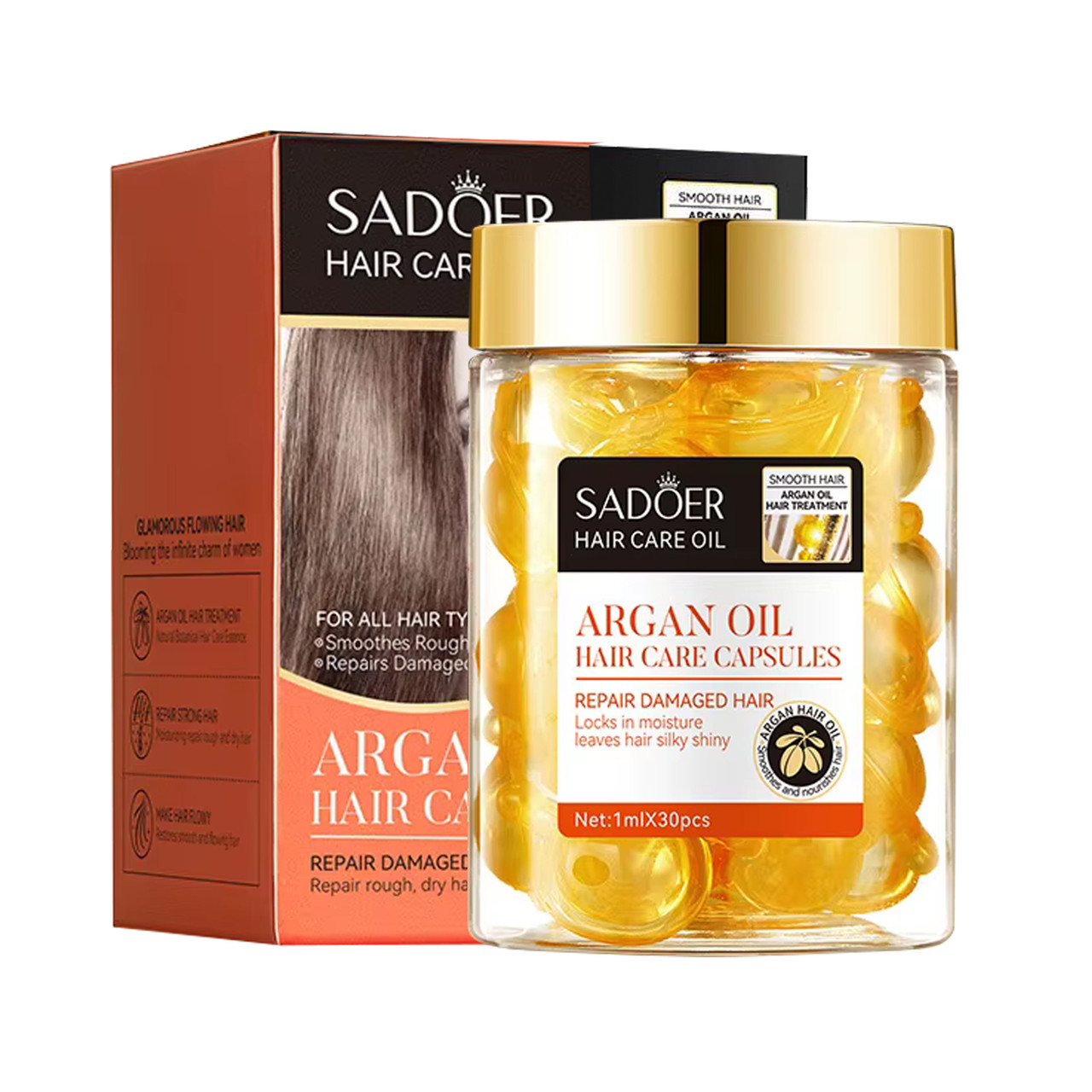 Капсули для волосся SADOER Argan Oil Honey зволоження та захист 30 шт