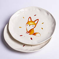 Тарелка 20 см керамическая глазурованная Лисенка Акварель