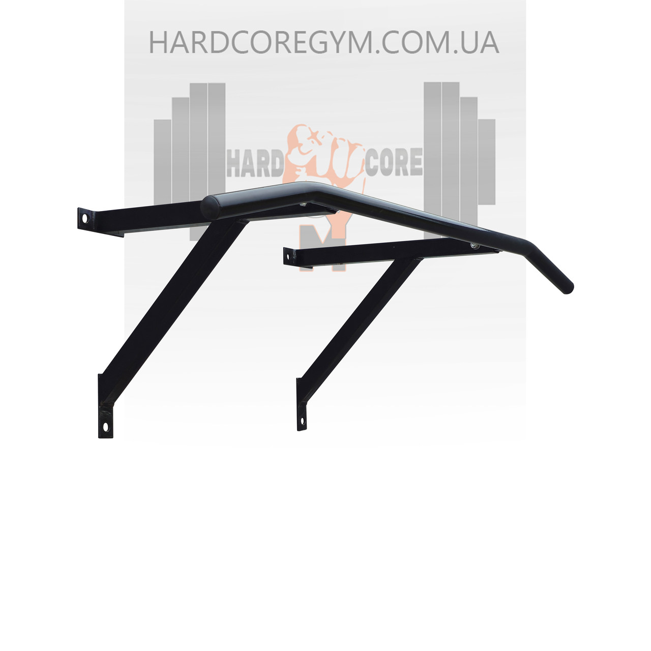 Турнік настінний/надверний чорний гнутий (40 см), фото 1