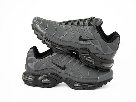 Чоловічі шкіряні кросівки Nike Air Max Plus TN Grey сірі, фото 1