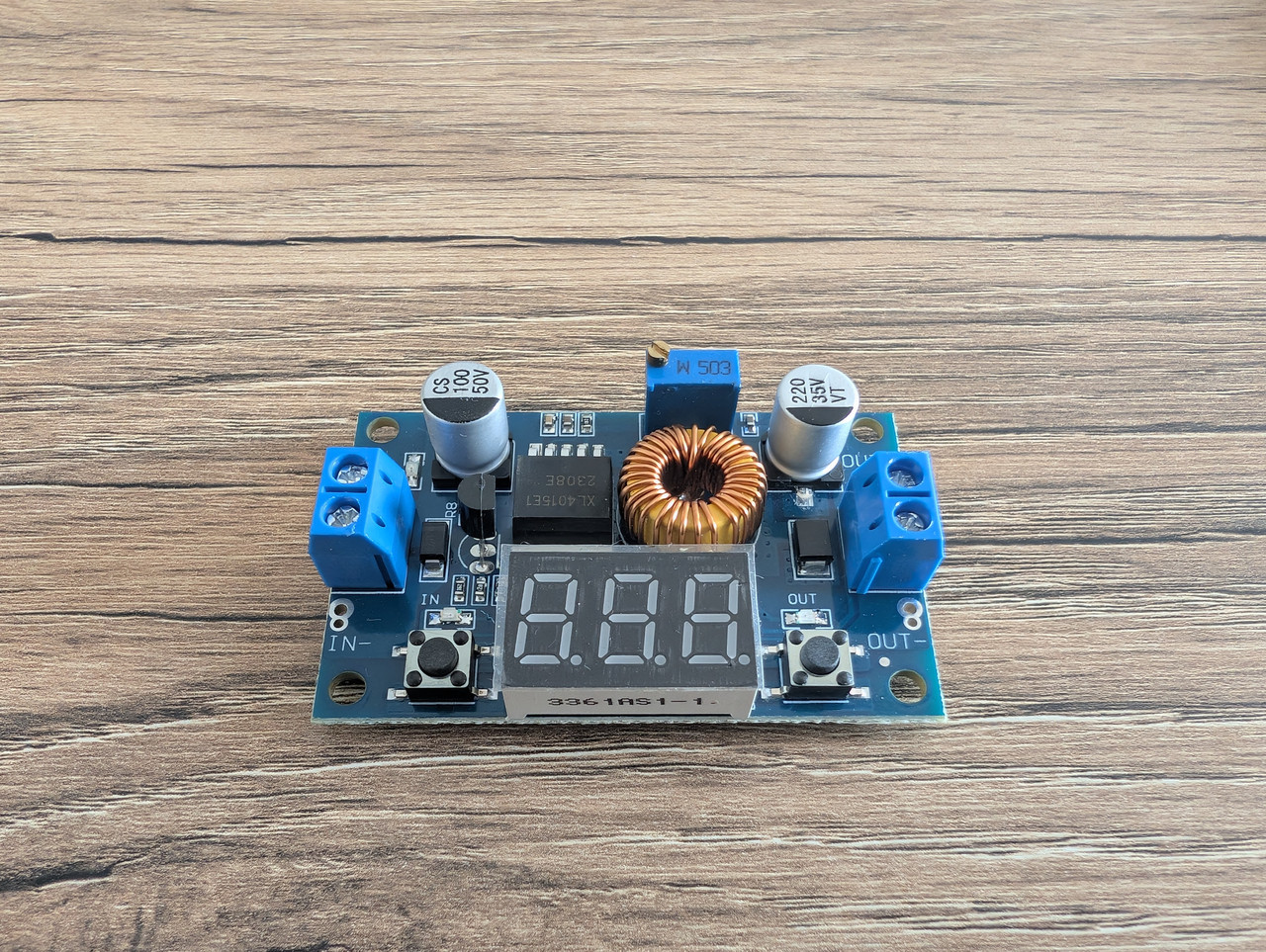 XL4015 Регульований DC-DC перетворювач 5А Вольтметр, фото 1