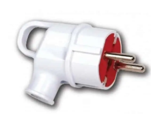 Вилка із заземленням кутова + вушко, фото 1