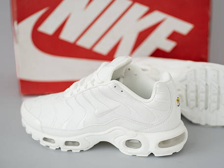 Жіночі шкіряні кросівки Nike Air Max TN White білі, фото 1