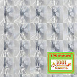 Силіконова шторка для ванної кімнати з 3D ефектом, розмір 180х180 см., біло-прозора, фото 4