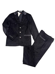 Дитячий костюм з вельвету для хлопчика 128–140 розміри (піджак і штани), чорний
