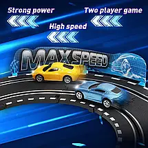 Автотрек KC-6605B, класична гоночна траса для двох гравців, з машинками, пультами, живлення від мережі, фото 5