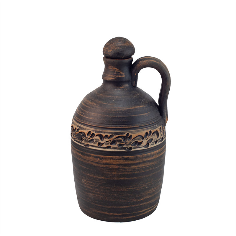 Пляшка глиняна для алкоголю 1,5л (ангоб) KR5065-3, фото 1