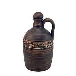 Пляшка глиняна для алкоголю 1,5л (ангоб) KR5065-3