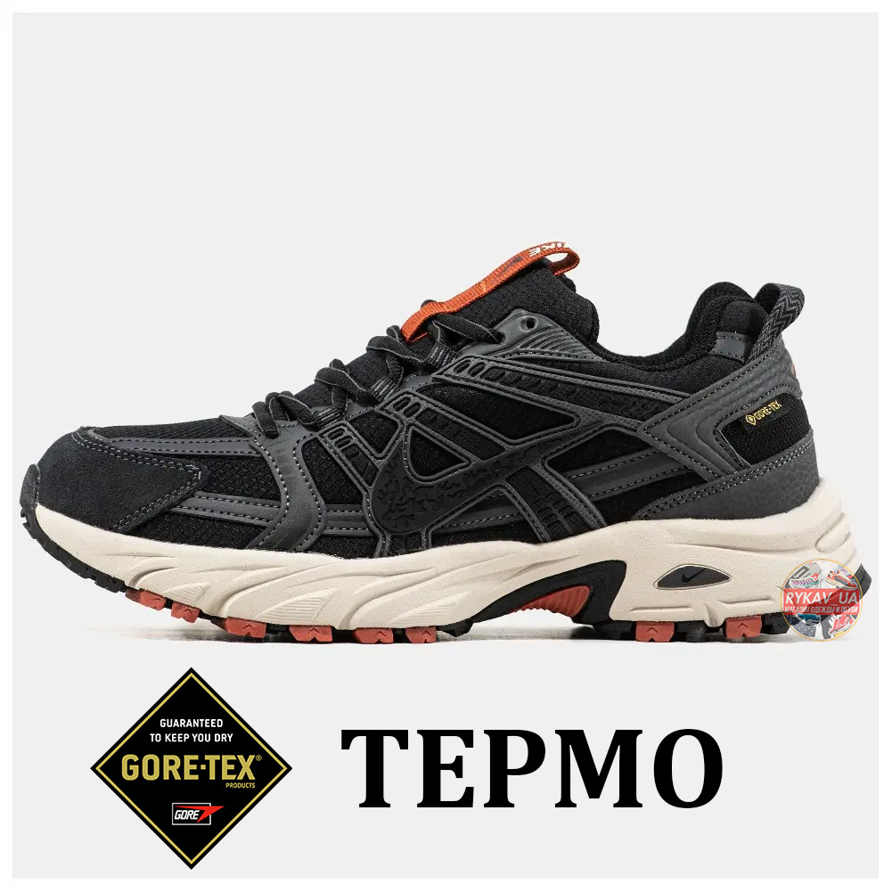 Чоловічі кросівки Nike V2K Runtekk Gore-Tex Termo Black Orange, термо кросівки найк в2к рантек гортекс, фото 1