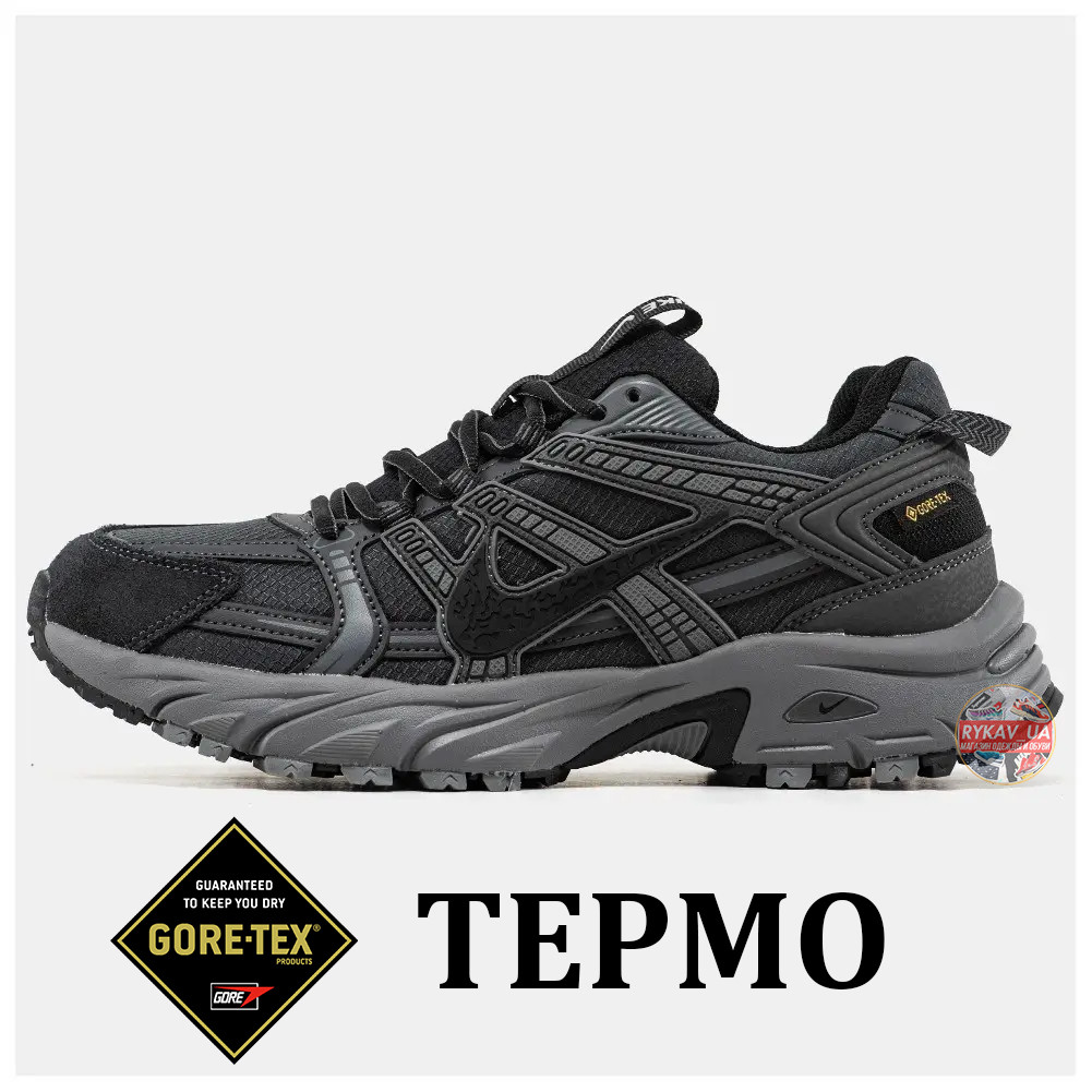 Чоловічі кросівки Nike V2K Runtekk Gore-Tex Termo Grey Black, термо чорно-сірі найк в2к рантек гортекс, фото 1
