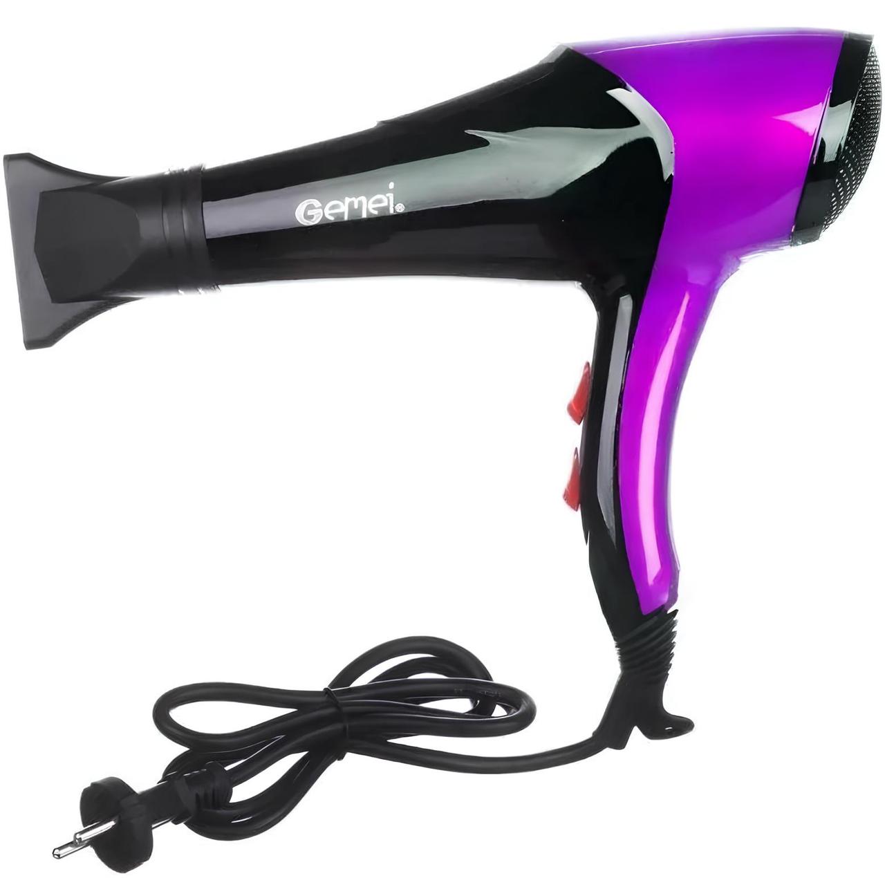 Фен для волосся Gemei GM-1766 2600 Вт Фіолетовий, фото 1