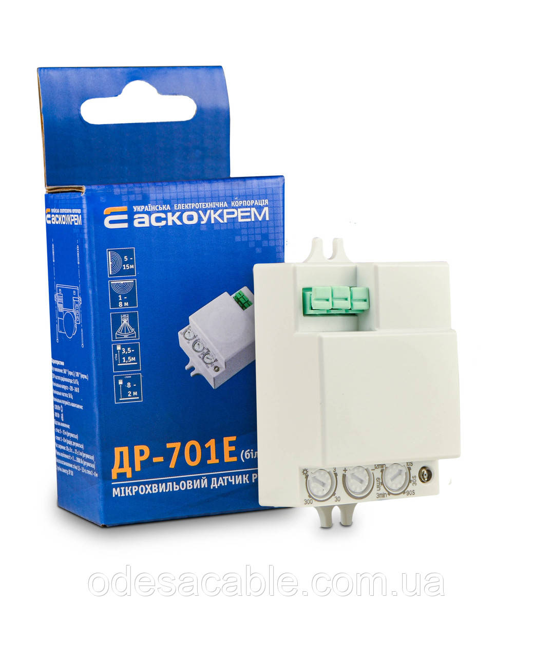 Мікрохвильовий датчик руху ДР-701E білий