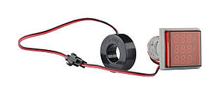 Світлосигнальна арматура з індикатором напруги (АС), струму та частоти серії U-ADM-VAHz ᴓ22мм, квадратна,