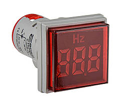 Світлосигнальна арматура з індикатором частоти серії U-ADM-Hz ᴓ22мм, квадратна, червона
