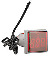 Світлосигнальна арматура з індикатором температури серії U-ADM-T ᴓ22мм, квадратна, червона