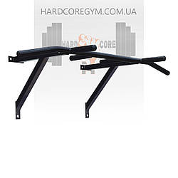 Турнік настінний/надверний чорний гнутий (40 см)